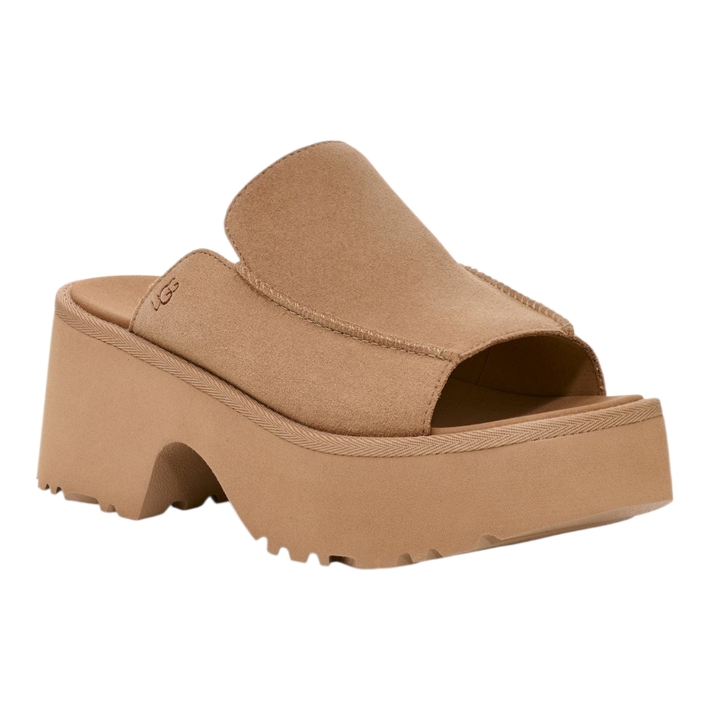 Size 9.5 To 12 UGG Tan Newest Platform Slide Comfy Summer Sandals Heels